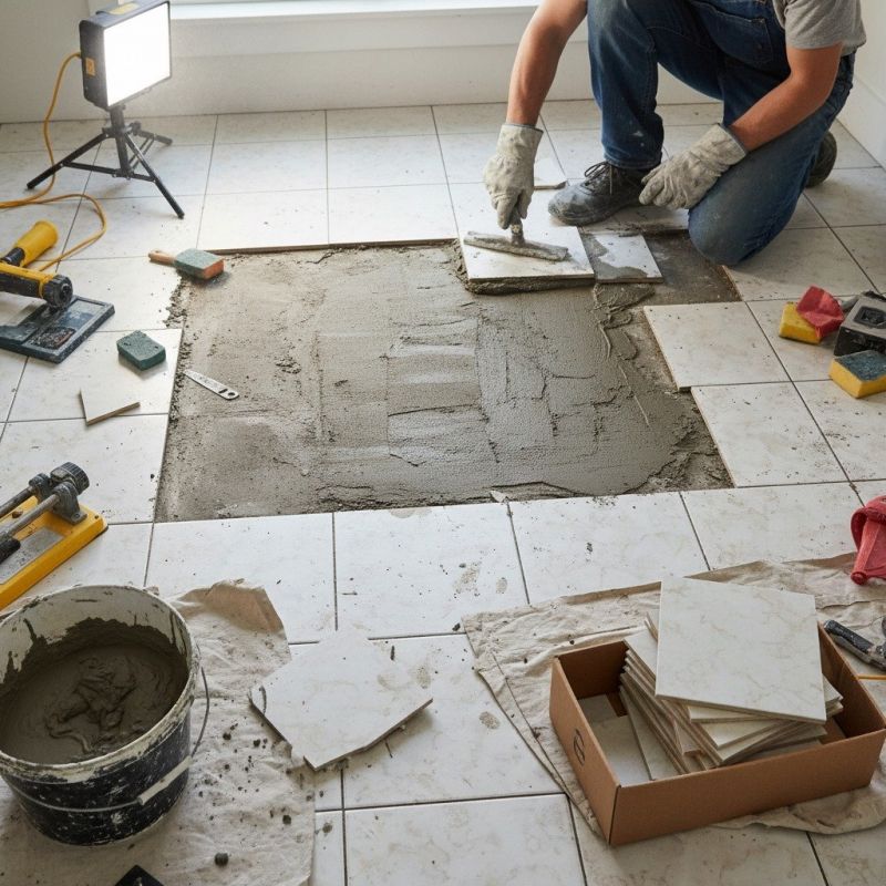 Tile Floor Repair detail
