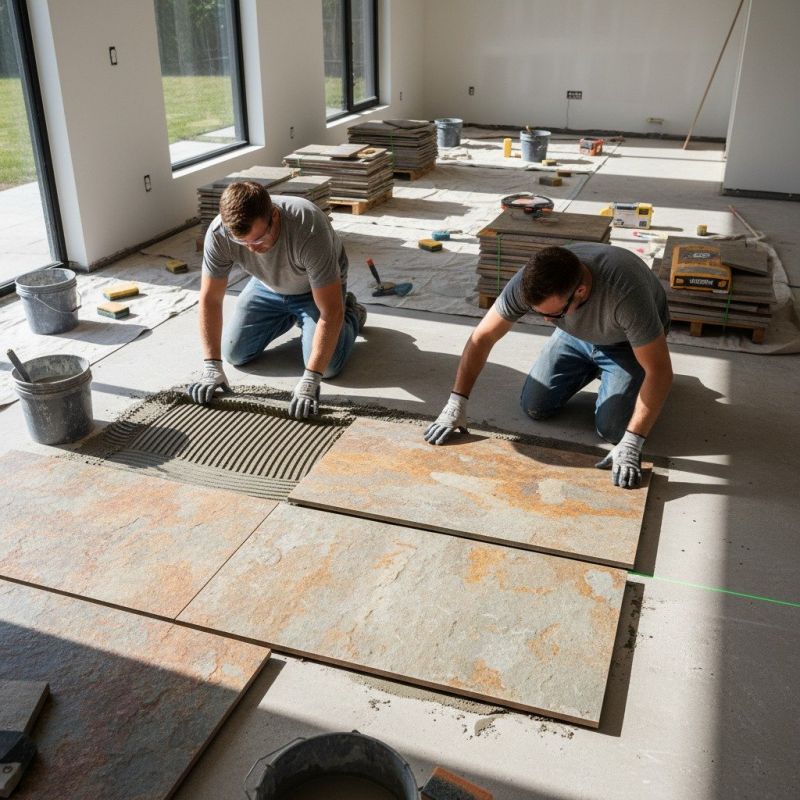 Travertine Tile Replacement detail